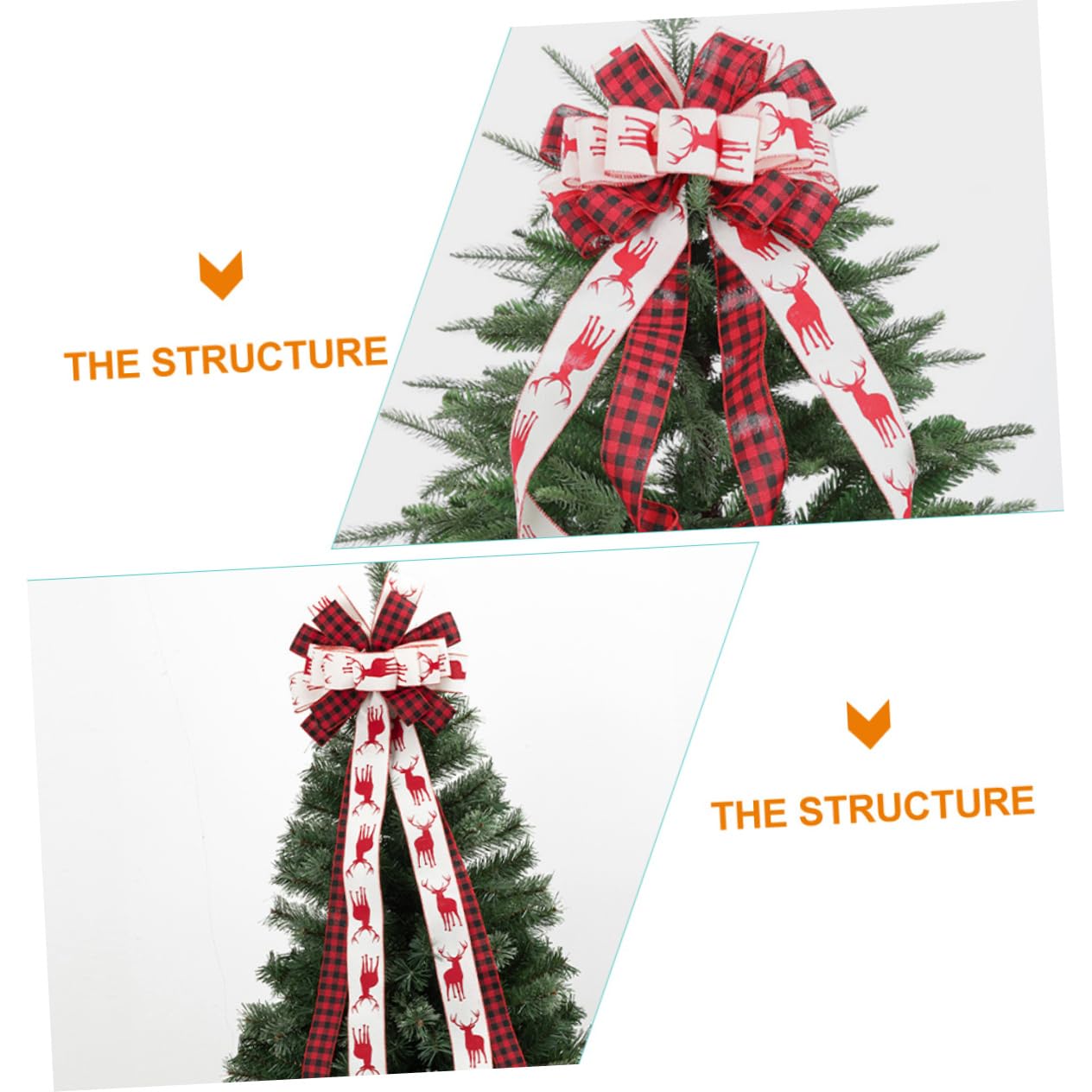 Cabilock 3st Weihnachtsbaumschleife Schaufenster-schleifenknoten Schleifen Für Kränze Weihnachts-DIY-Ornament-Accessoire Weihnachtsdekorativer Bogen Weihnachts-Topper-Schleife Kranzbögen