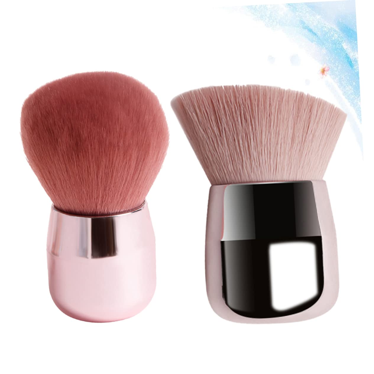 DOITOOL 6pezzi Pennello Make-up Di Pennelli Forma Di Fungo Per Blush e Polvere Completo Per Trucco Professionale e Quotidiano Fibre Artificiali Per Finish Naturale