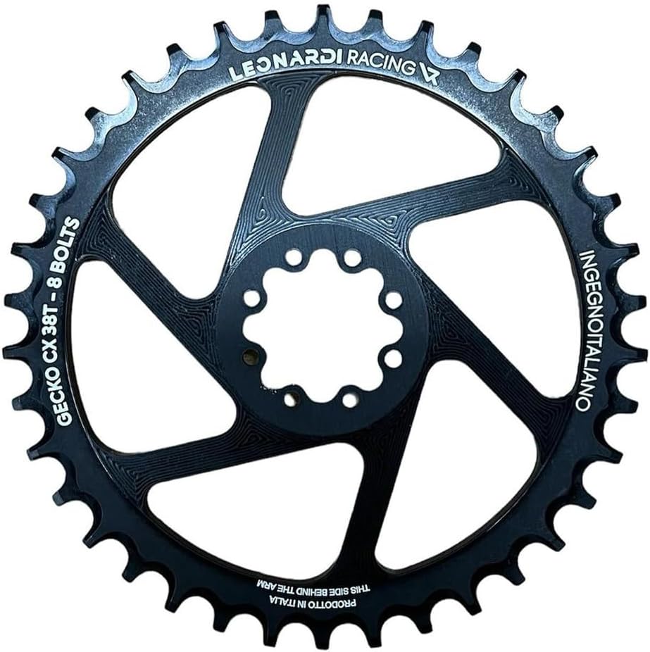 Leonardi Gecko CX & Gravel 42T 8-Bolt T-Type/ 12-Speed Direct Mount Chainring - CNC Machined Aluminum for Gravel & CX Bikes