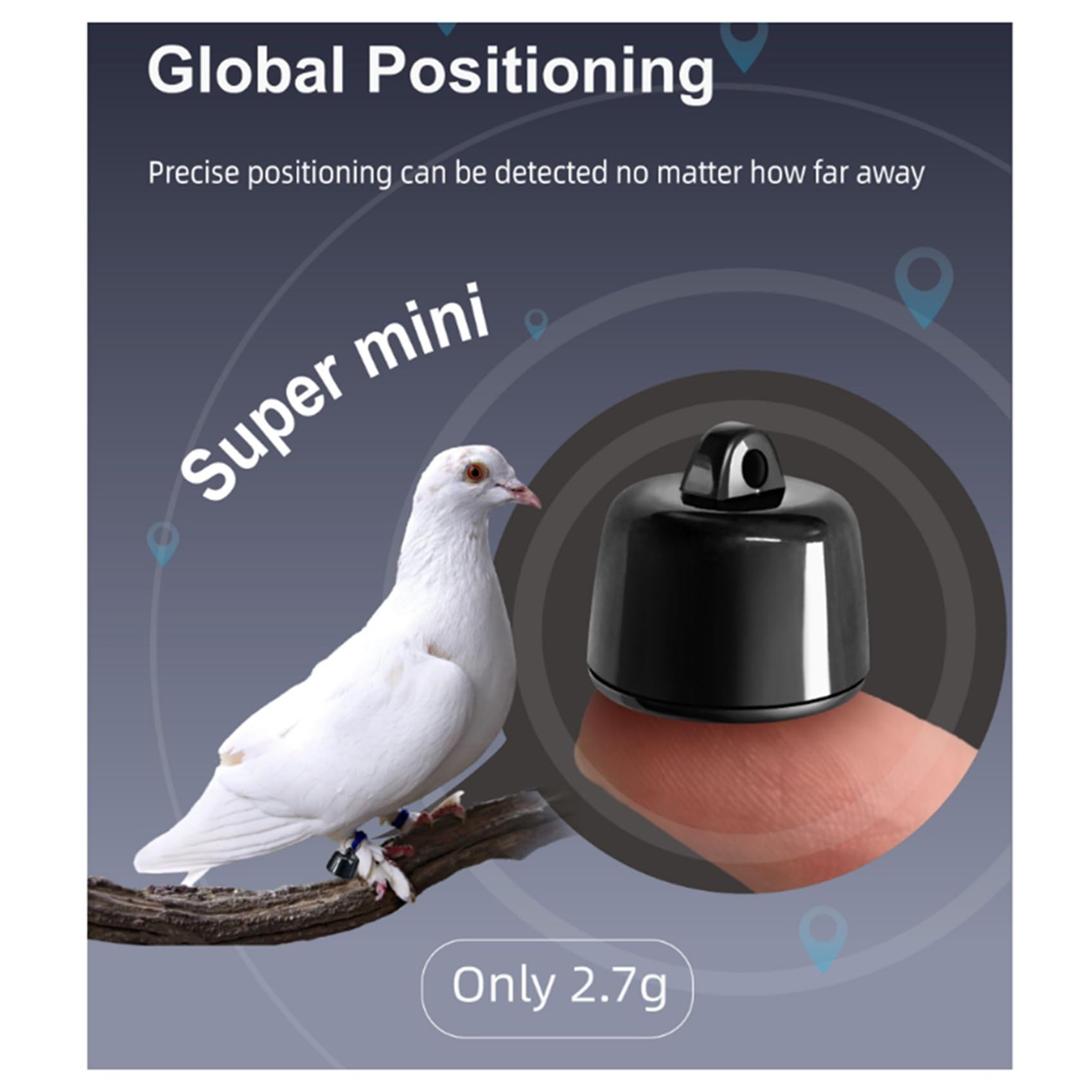 3X Localisateur GPS pour Animaux de Compagnie, Mini Traceur GPS pour Oiseaux et Pigeons, Étanche, Suivi de Localisation en Temps Réel pour Chiens et