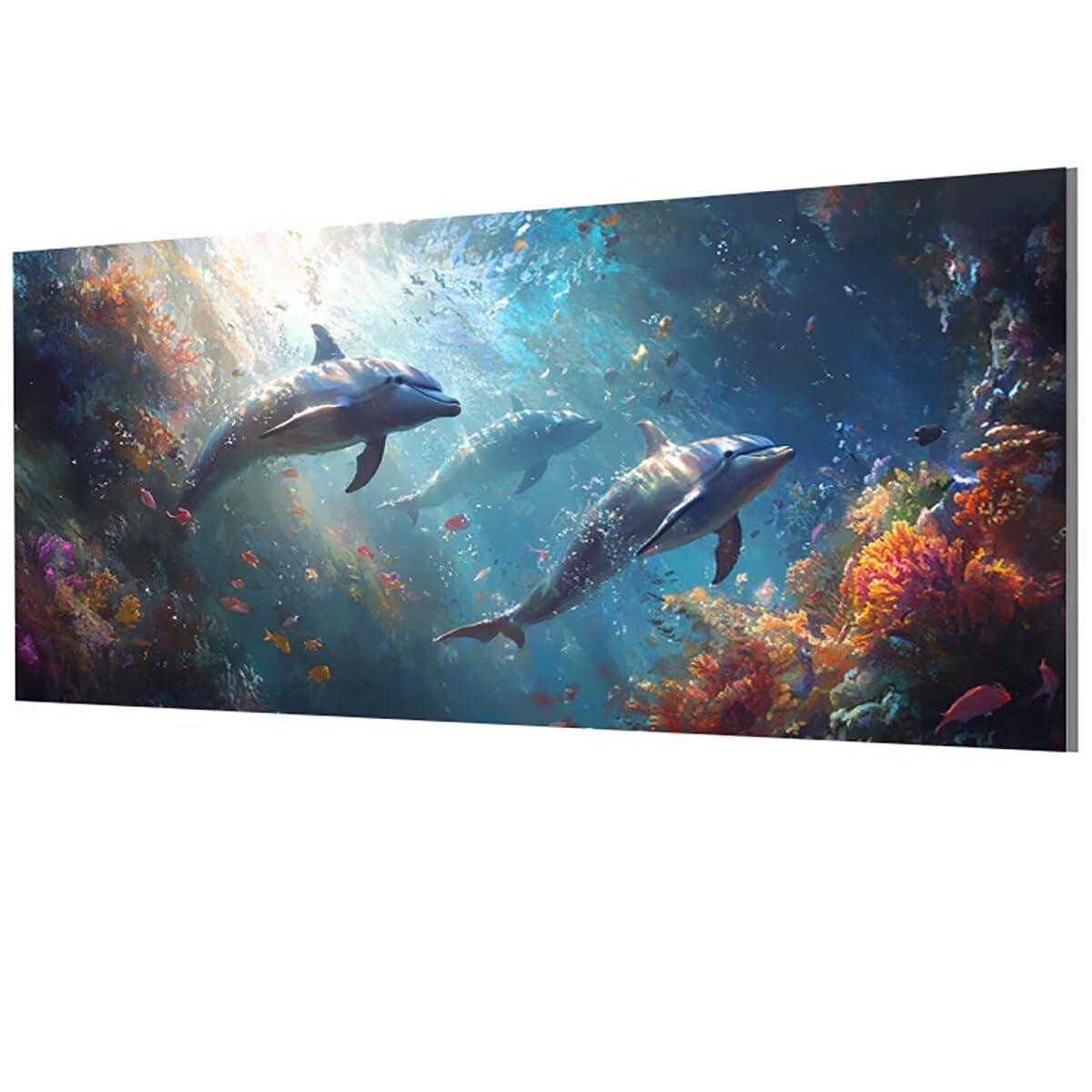 Amazon | 数字油絵 イルカ, ペイントバイナンバー シーワールド, Paint