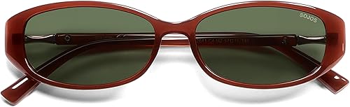 Miniatura 4 de SOJOS Lentes de sol retro ovalados polarizados de moda para mujer, elegantes de los años 90, ligeros y estrechos, SJ2641
