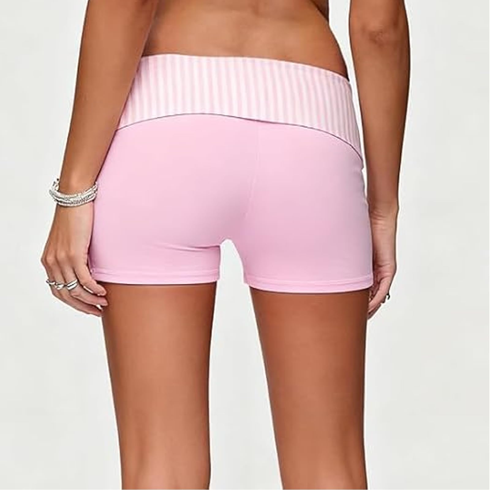 Sexy Outfit Umklappbare Lounge-Shorts für Damen, sexy, niedriger Bund, schmale Passform, Schlafshorts, Bequeme, dünne Pyjamahose, Nachtwäsche