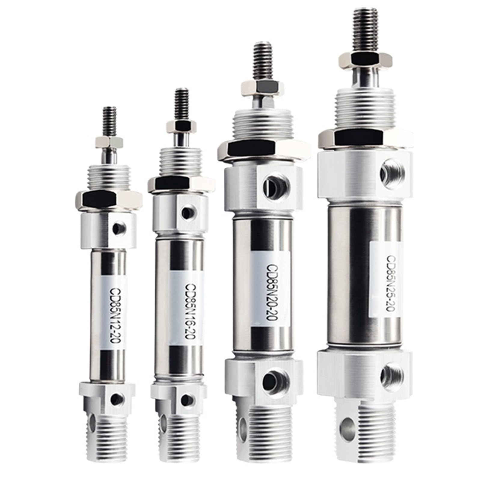 Seria CD85N Mini cylinder pneumatyczny z podwójnym efektem ze stali nierdzewnej, 1 sztuka CD85N10/16/20/25-15X30X40X60X75X80X100-C (przezroczysty, nabłyszczacz 12 mm)