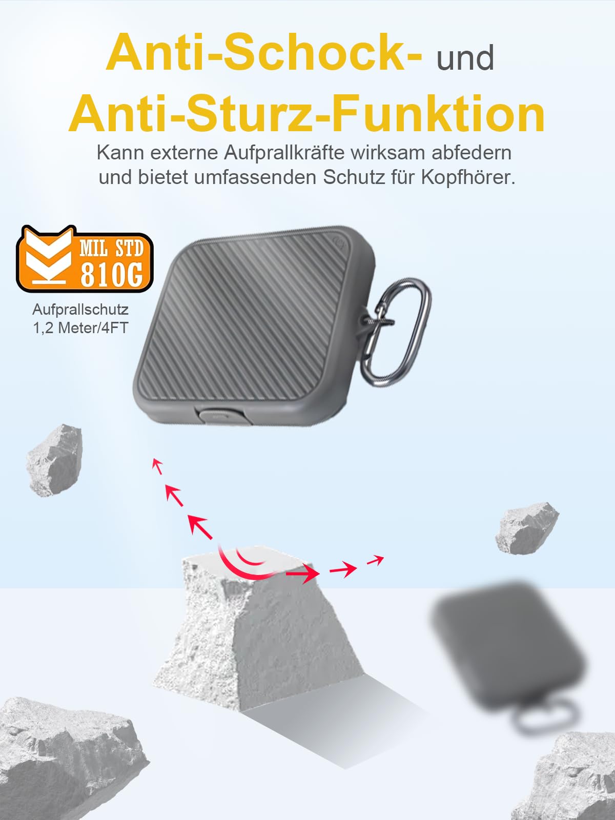 Étui Plaud NotePin S AI Enregistreur vocal Housse silicone résistant chocs rayures Gris