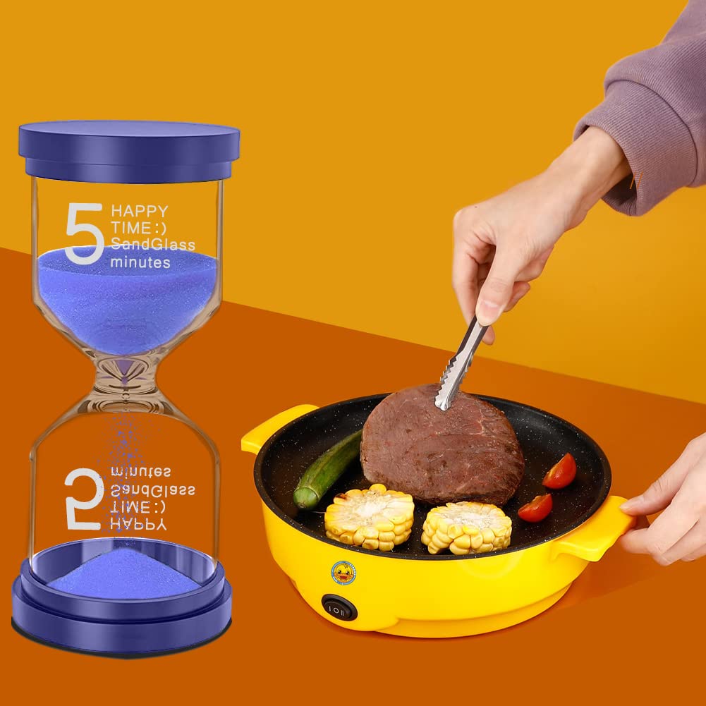 BEYAOBN Sabliers Pour Enfants, 5 Pièces Sablier Colore Kit En Verre Transparent,Sable Horloge1 Min/3 Min/5 Min/10 Min/20 Min - Minuteur Sabliers ,Minuteur Timer,Minuterie De Cuisine,brossage De Dents