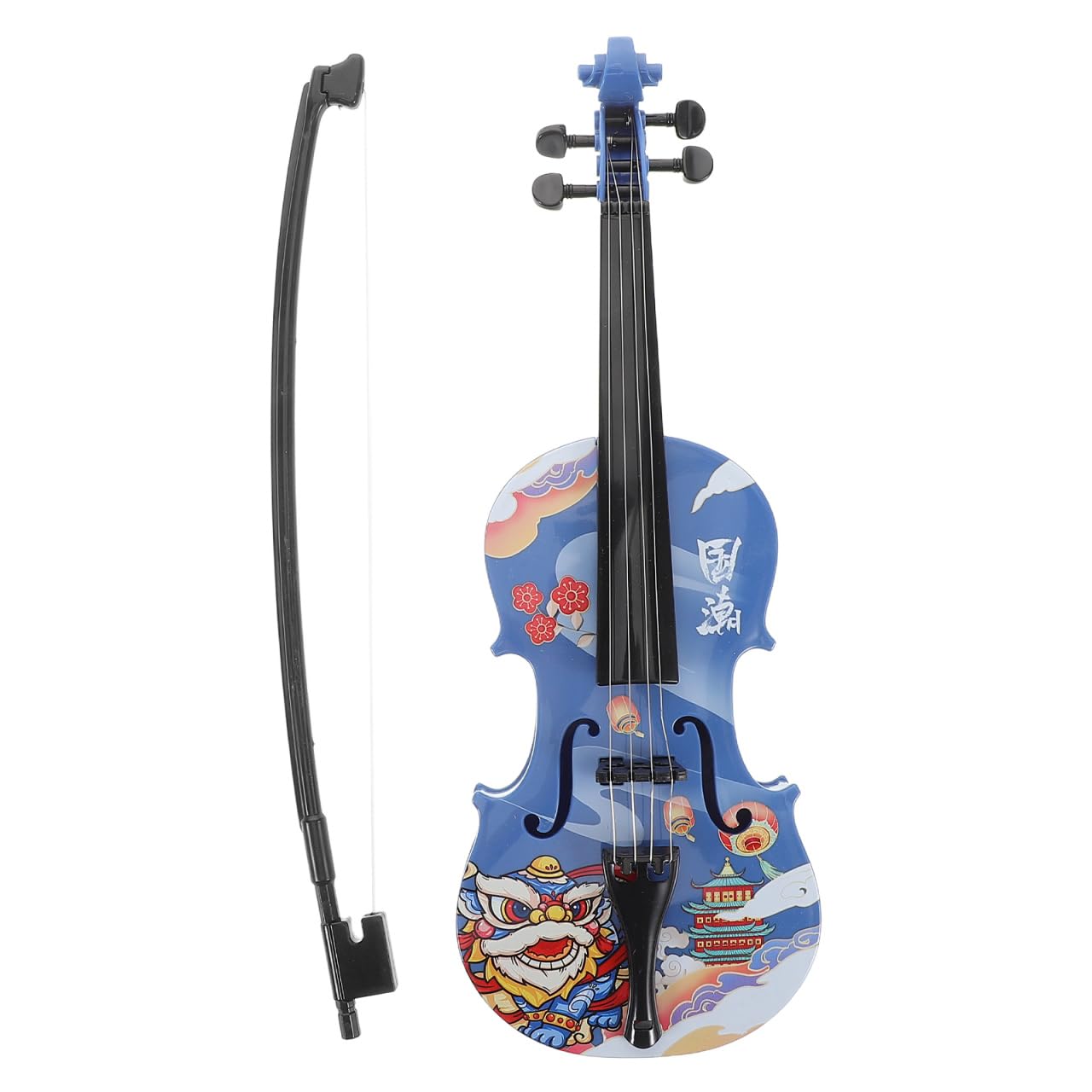 ifundom Mini Violon Bleu avec Archet 26cm – Instrument Musical Miniature - Les Beatles, Paul McCartney, John Lennon, RIngo Starr, George Harrison ifundom Mini Violon Bleu avec Archet 26cm - Instrument Musical Miniature