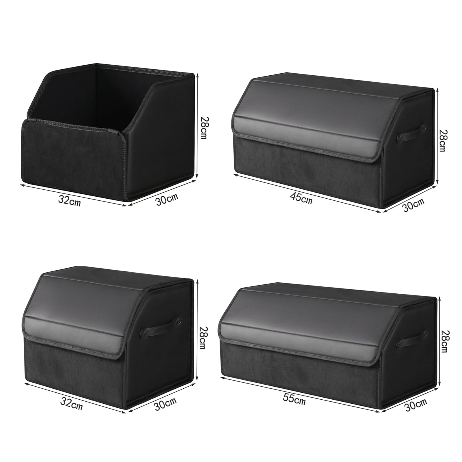Auto Kofferraum wasserdicht, verschleißfest, faltbare Leder Aufbewahrungsbox, SUV Limousine Aufbewahrungsbox, Camping Organizer, Haushaltsklassifikationsbox (große Größe)