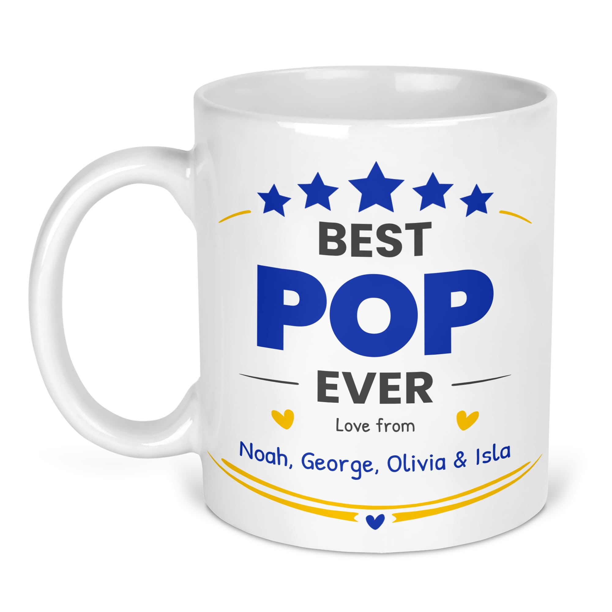 Chicken Craft Personalised Best Pop Ever Mug - Add Your Names, Gift for Pop on Fathers Day or Birthday
