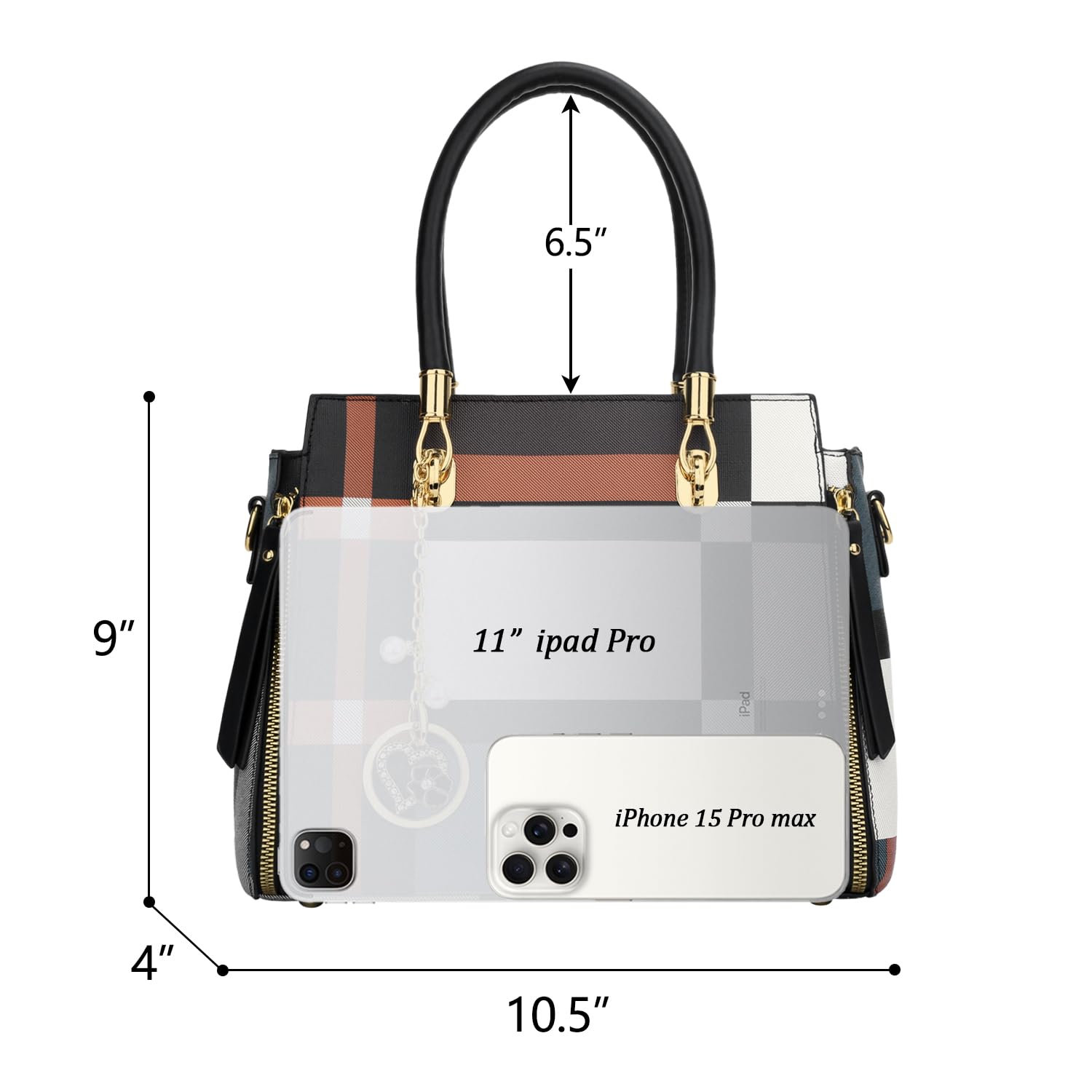 KKXIU Elegante bolso bandolera de cuero vegano con asa superior para mujer