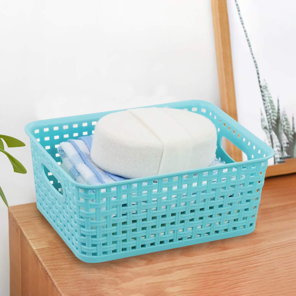 Amazon.co.jp: AnnkkyUS 6個パック プラスチック織り ラタンバスケット