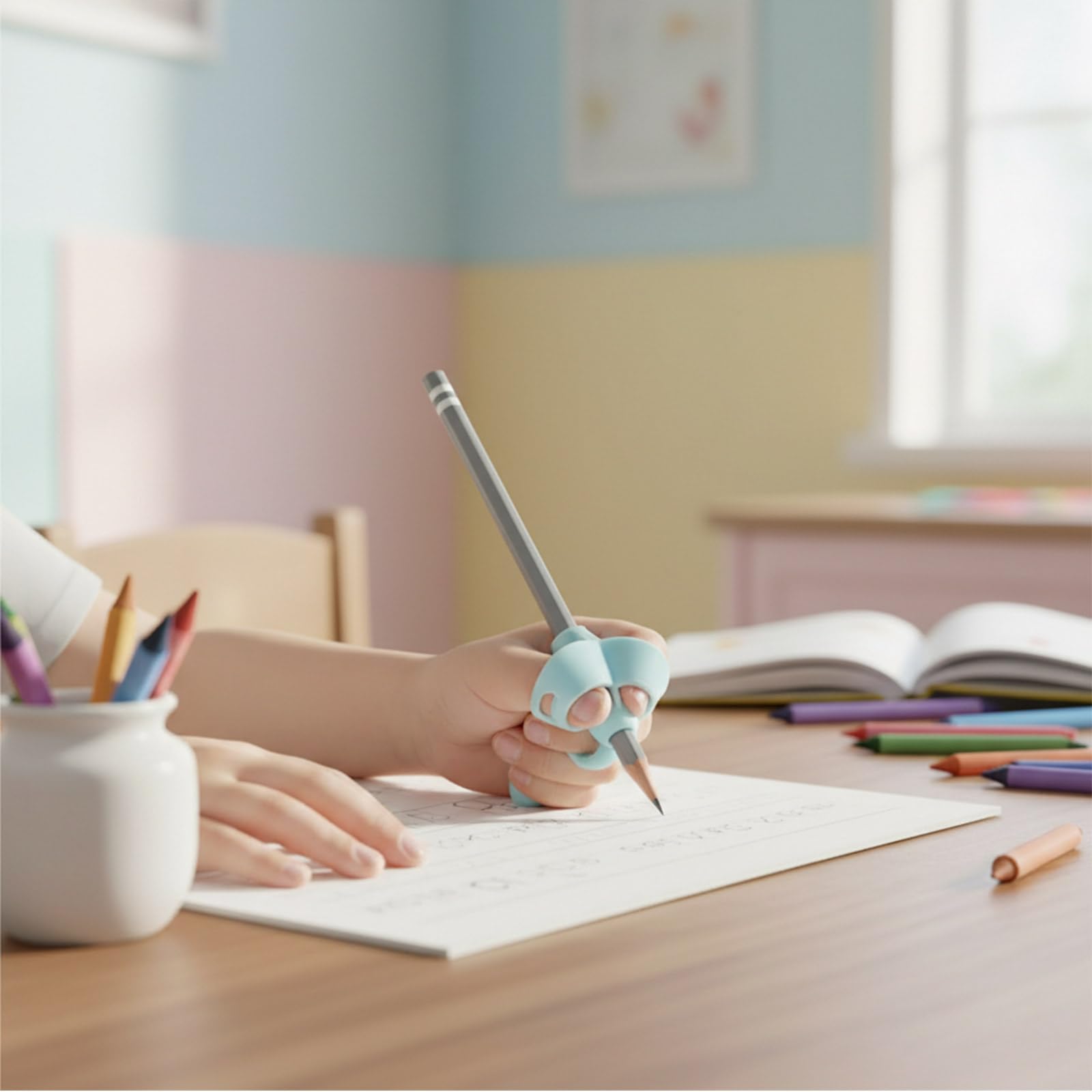 Impugnatura Matita Ergonomica 5 Pezzi per Scrittura, Correzione Postura, Migliora Presa