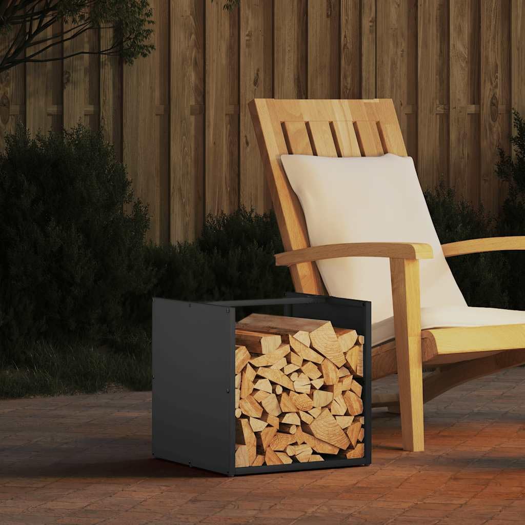 Brennholzregal Anthrazit 40x40x40 cm aus Kaltgewalztem Stahl – Robustes Regal mit großem Fassungsvermögen für effiziente Holzlagerung und Luftzirkulation