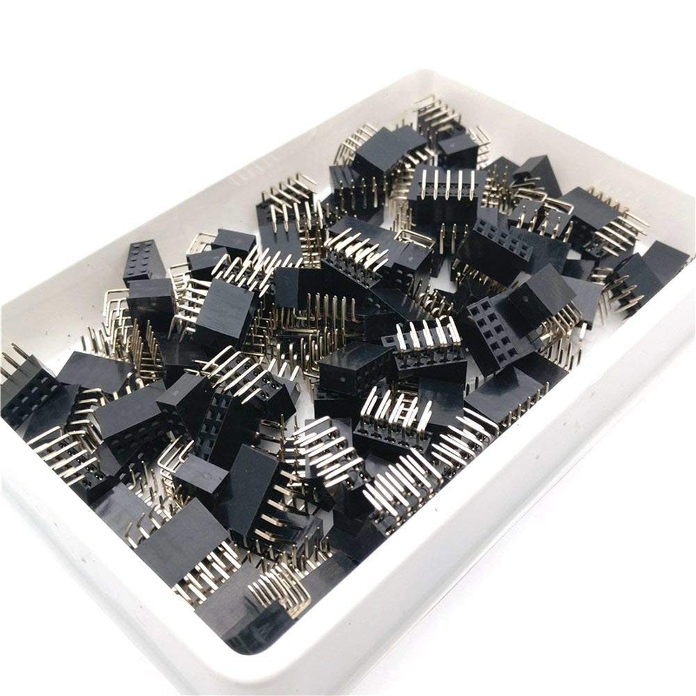 2 Hole Pins 20Pcs 2x20 Pin 40-Pin Female Right Angle Header - 2.54mm ...