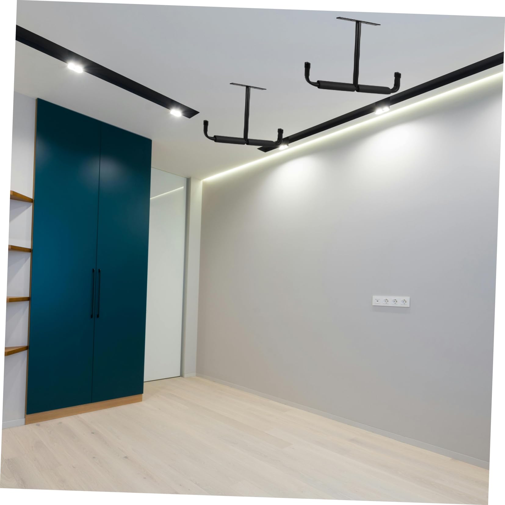 DECHOUS Garage Storage Rack T-shaped Ceiling Mount Double-sided Hooks Ceiling Fishing Rod Holder Bike Stand