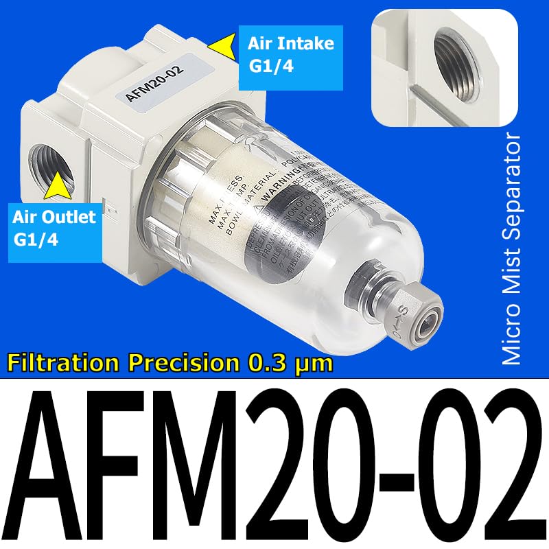 AF/AFD/AFM20/30/40-M5/02/03/04 Filtro de separación de agua y aceite de alta precisión Precisión de filtración 0,01μm 0,3μm(Afd20-02)