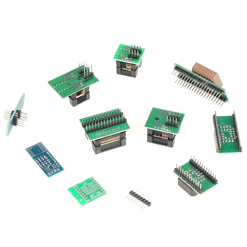 GOTOTOP Programmatore USB, programmatore universale USB per TL866II Plus EEPROM FLASH 8051 AVR MCU GAL PIC con 10 adattatore