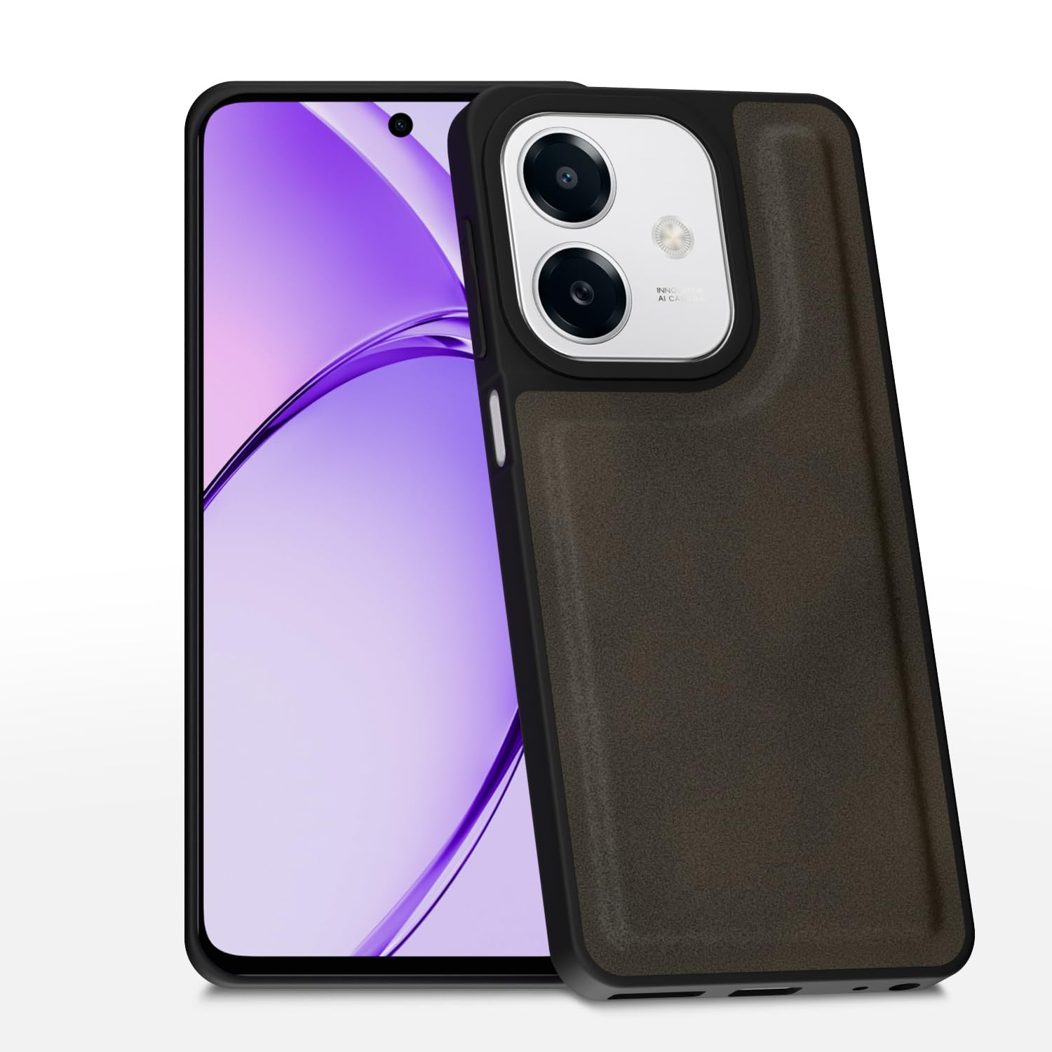 Amazon Basics Back Cover for Oppo A3x 5G / A3x 4G / A3 5G | Premium PU Leather | Soft Touch Finish | Full Camera Protection | Raised Edge Bumper Case (Brown)