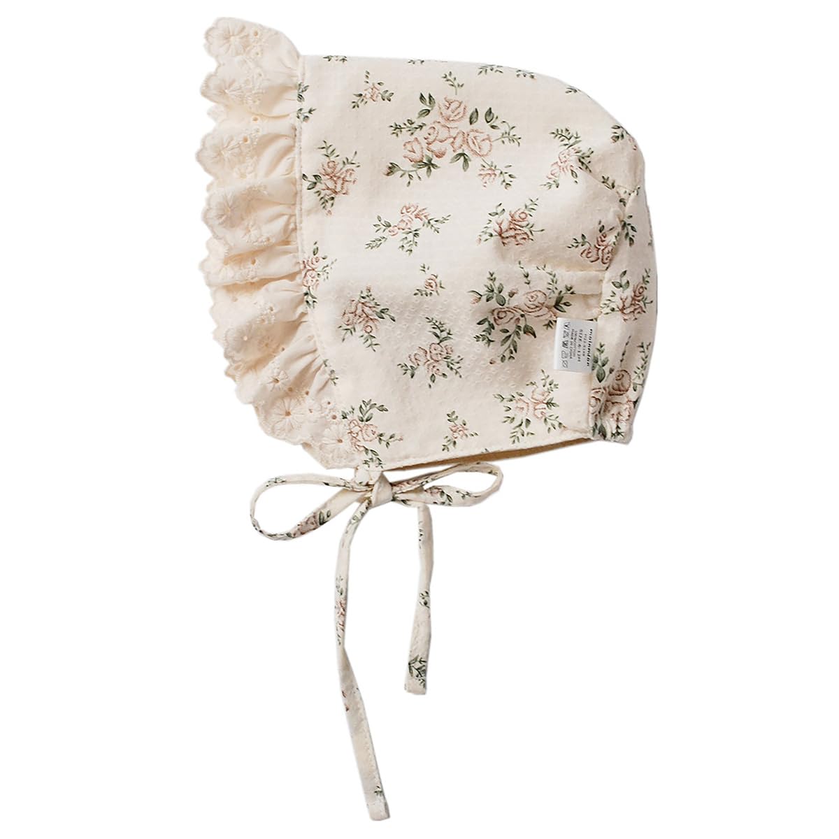 HOOLCHEANBaby Girls Printed Cotton Bonnet Infant Vintage Flower Lace Sun Protection Hat