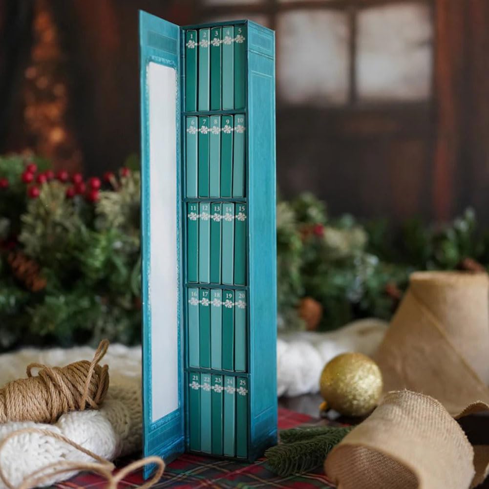 Calendario de Adviento con Mini Libros para Amantes de la Lectura, Reutilizable con 24 Regalos