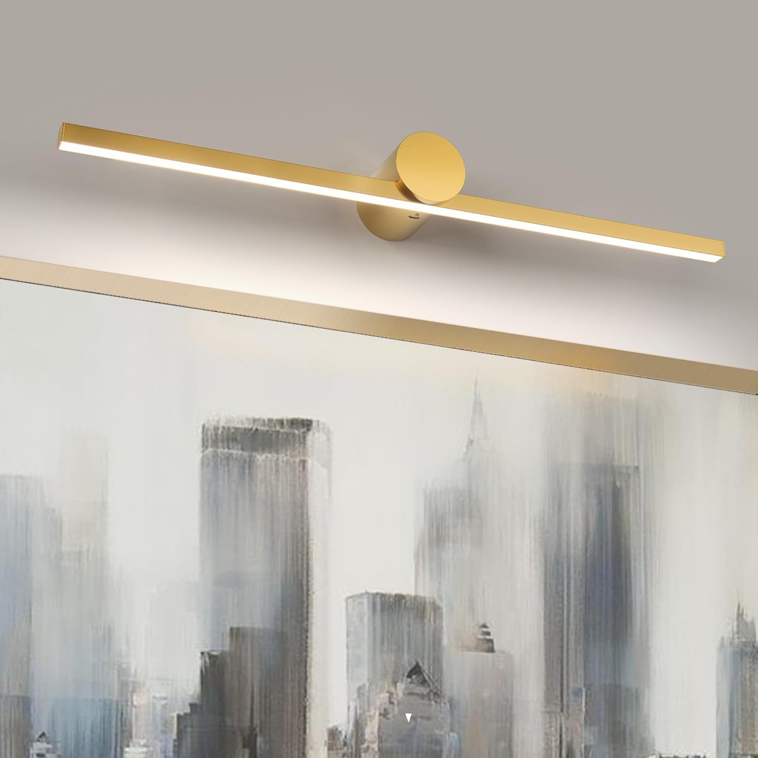 ZitoStory Battery Operated Picture Light for Wall with Remote,Minimalism Wireless Dimmable Art Lights for Paintings Rechargeable Gallery Light Artwork Lighting for Canvas, Portrait (Gold,23'' Inch) Gold 23 Inch