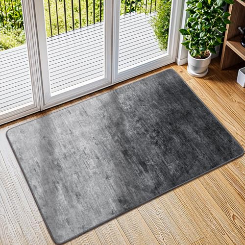 Washable Rug 2x3 Area Rugs for Living Room - Stain Resistant Non-Slip Backing Boho Rug for Bedroom,Durable & Ultra-Thin Vintage Large Area Rug(2x3,Gray)