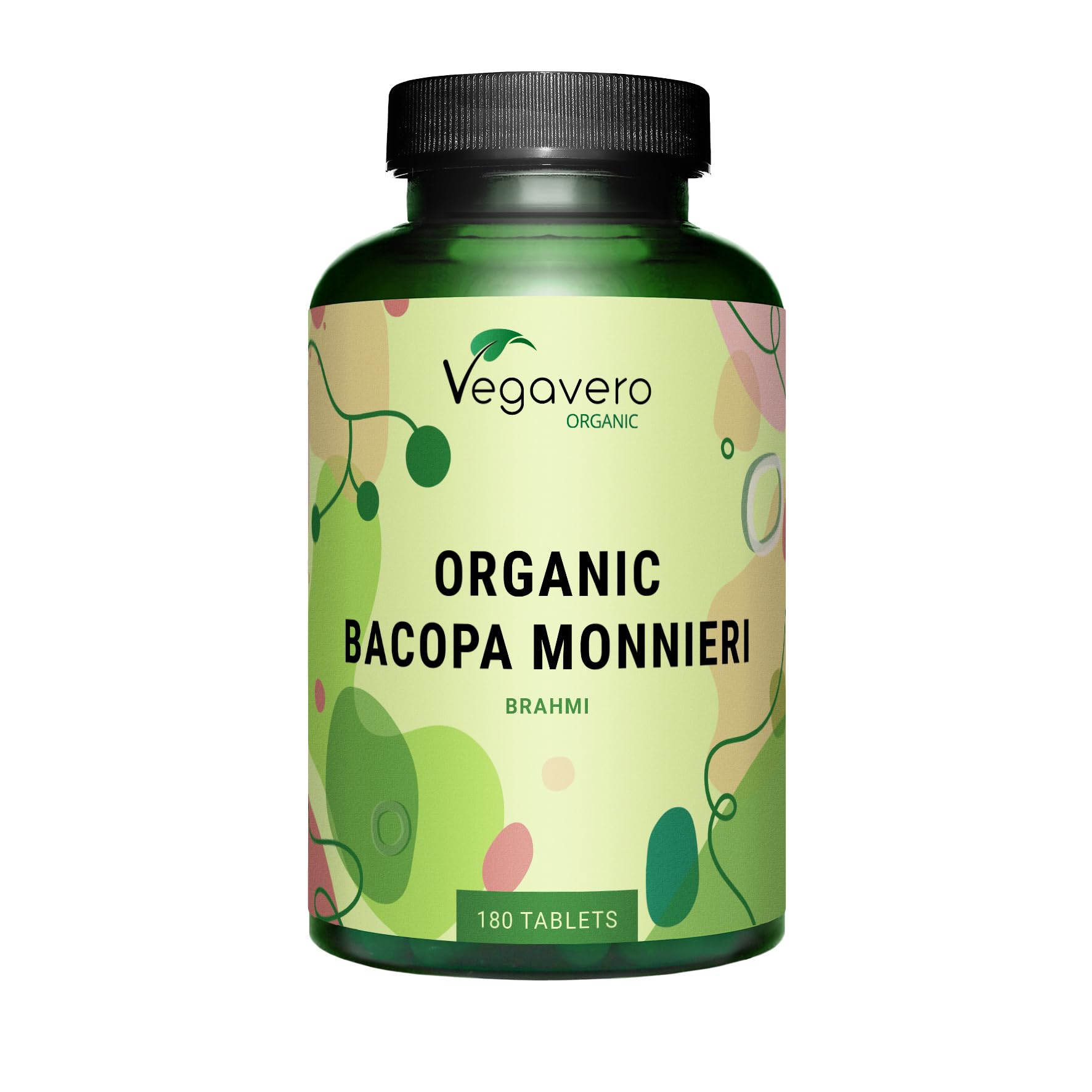 Vegavero Organic Bacopa Monnieri | 1500 mg Brahmi | 2% Natural Bacosides | Lab-Tested | 180 Tablets | Vegan