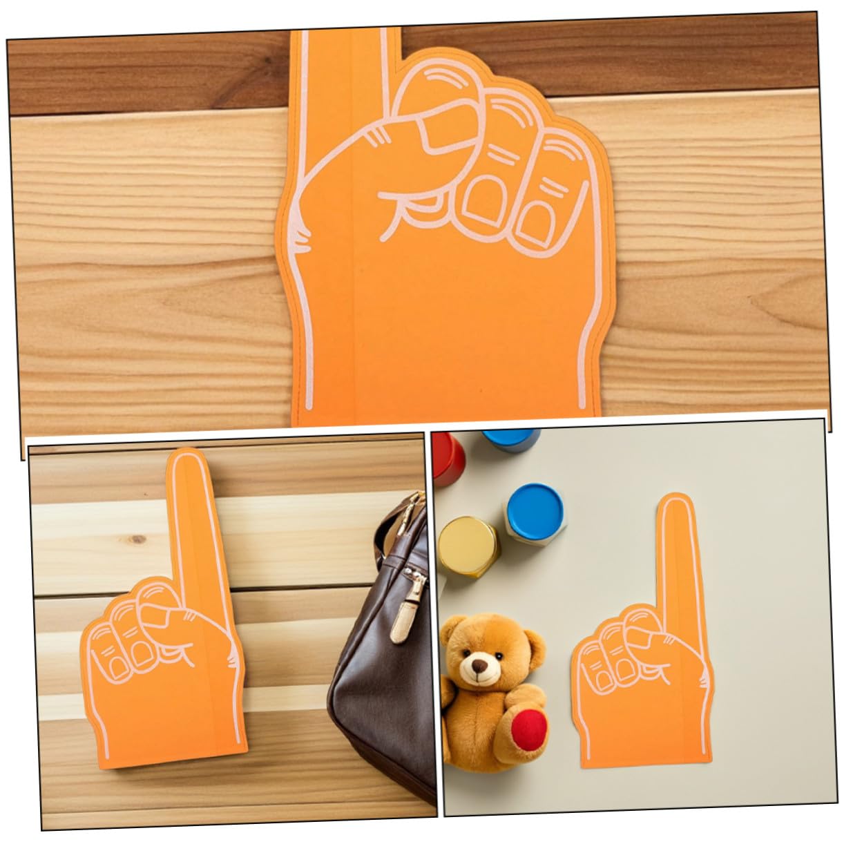 DOITOOL Dedos de Espuma para Animación Deportiva, 4 Piezas Naranja, Diseño en Forma de Mano, Fáciles de Llevar y Portátiles para Eventos Deportivos y Conciertos — view 3