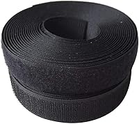 Vista 3 de Tiras de gancho y bucle de 1 pulgada de ancho (0.984 in) de 5 yardas, cinta entrelazada, cinta de gancho y bucle para ropa, manualidades de costura