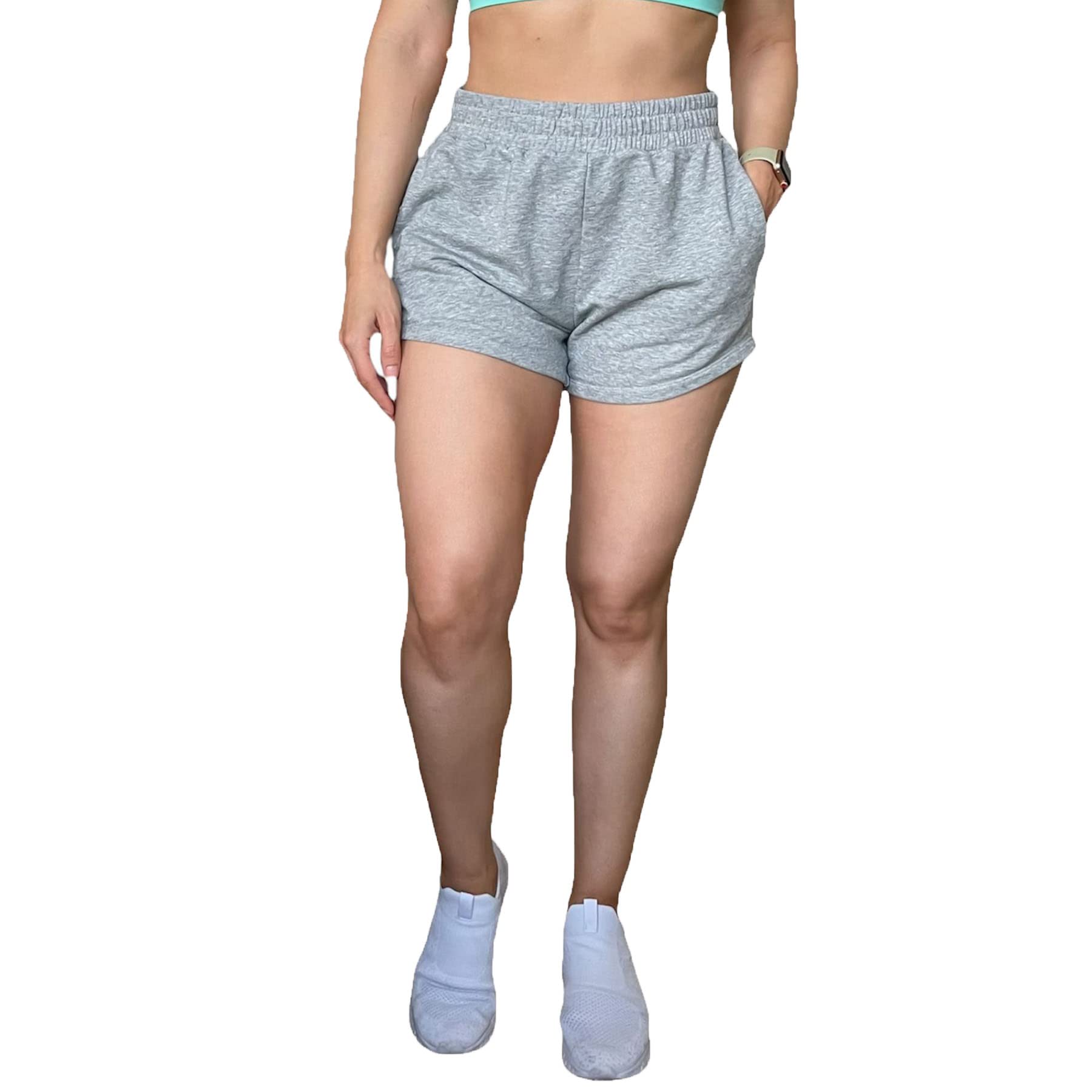 Aoxjox Training Sweat Shorts For Women High Waist Workout Shorts