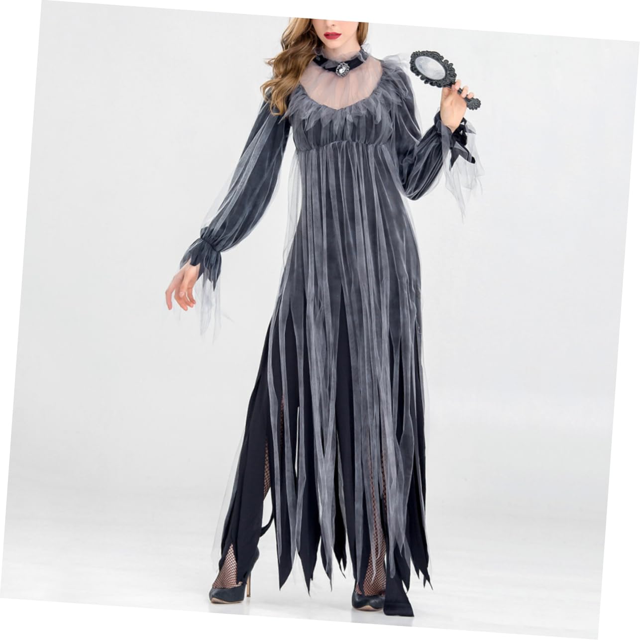 2 Piezas traje para cosplay vestido cosplay vestidos de gala vampiro Ideal para disfraces de Halloween traje de para el rendimiento vestido de disfraz de bruja para adultos