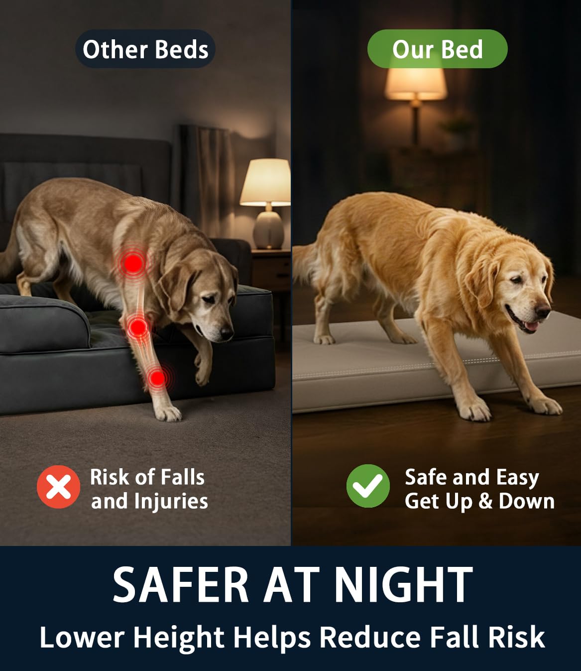 Cama de Cuero XL para Perro, Impermeable, Resistente al Pelo, con Fundas Lavables, Cama ortopédica de Espuma para Mascotas