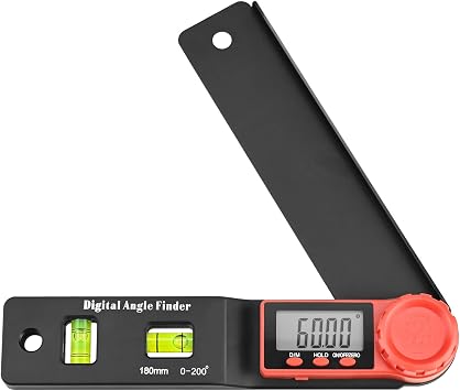 Digital Angle Finder with Level, Angle Finder with Backlit LCD Digital & Horizontal Vertical Bubble, Protractor for Woodworking Engineering Construction