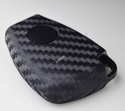 Miniatura 3 de Funda de silicona de carbono para llavero inteligente con llavero para Mercedes E C R CL GL SL CLK SLK