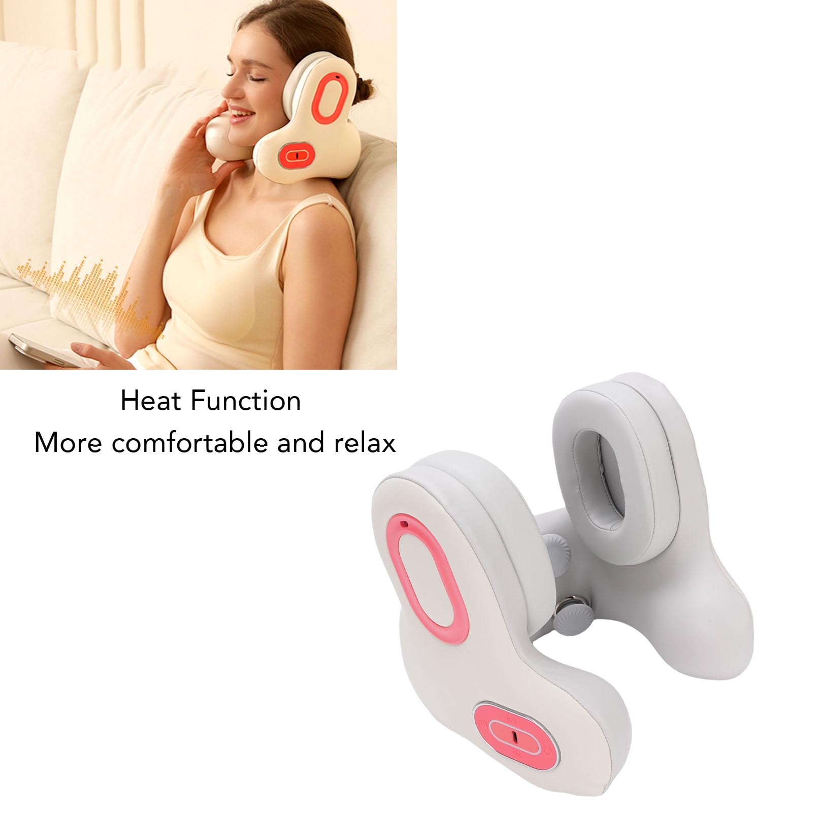 banapoy Reise-Nacken Kissen mit Bluetooth-Headset, Memory-Schaum-Flugzeug Kissen U-Form Reise Musik Headset mit Geräusch Unterdrückung, Heiz Funktion, für Flug, Auto, Büro