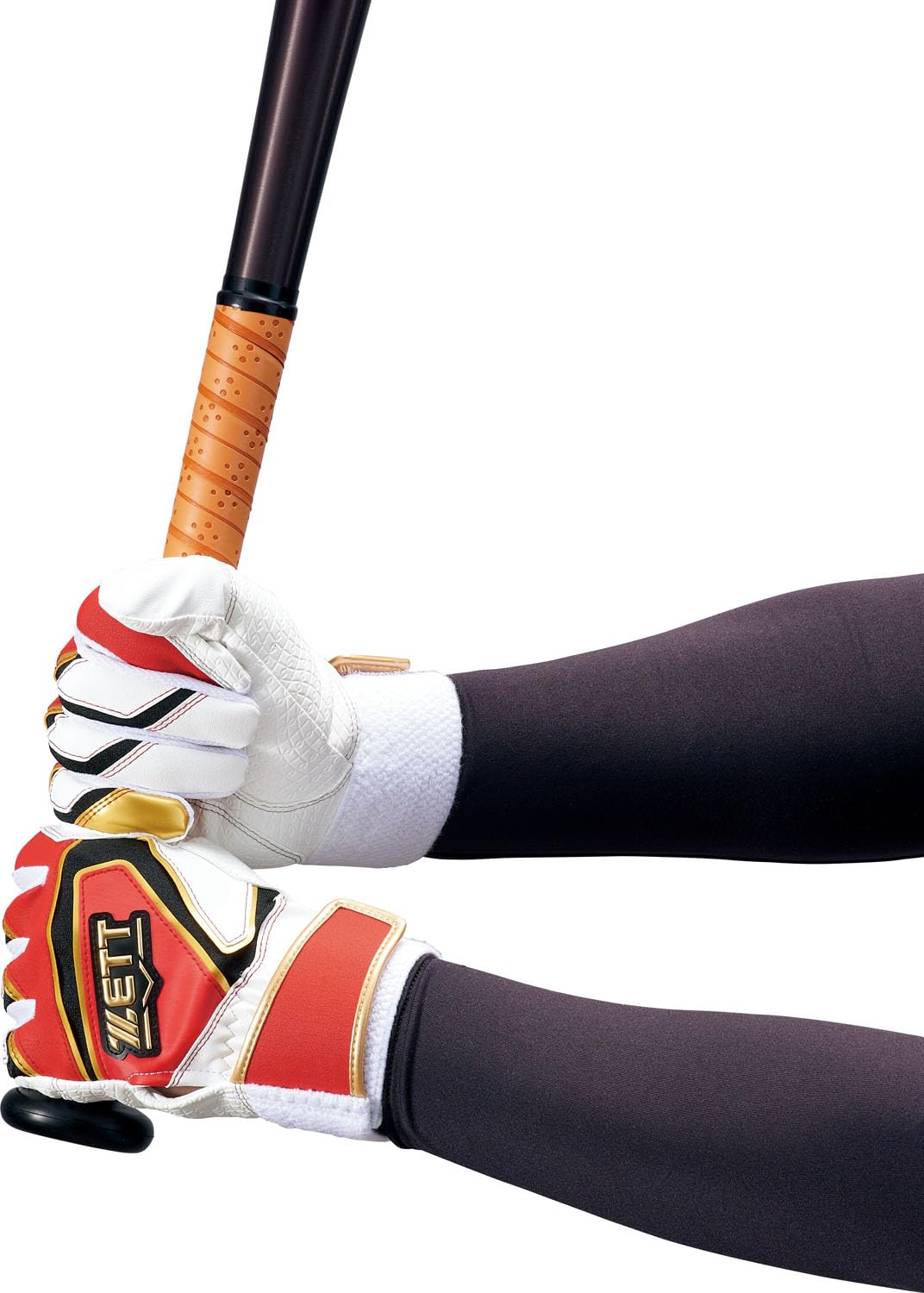 Zett Impact Batting Gloves, Pair, Red X White (6411), Size S
