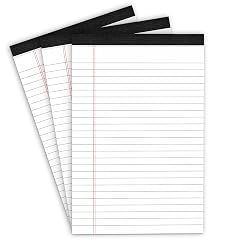 3 Pack Note Pads 5 x 8 Inch Small Notepad College Ruled Legal Pads White Lined Writing Pads