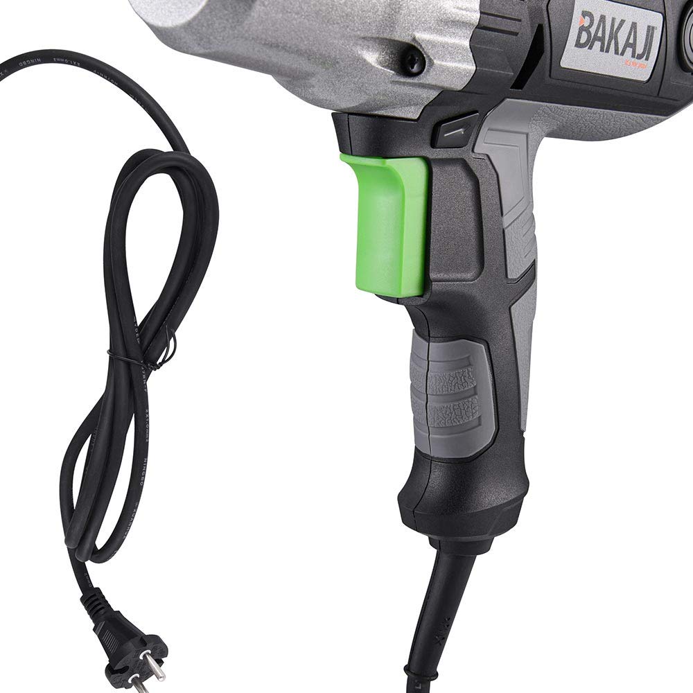BAKAJI Avvitatore Elettrico Pneumatico ad Impulsi 4050 330Nm Attacco 1/2" Manico Ergonomico Antiscivolo con Custodia Valigetta e Bussole in Varie Misure Svita Avvita Bulloni Per Pneumatici Auto