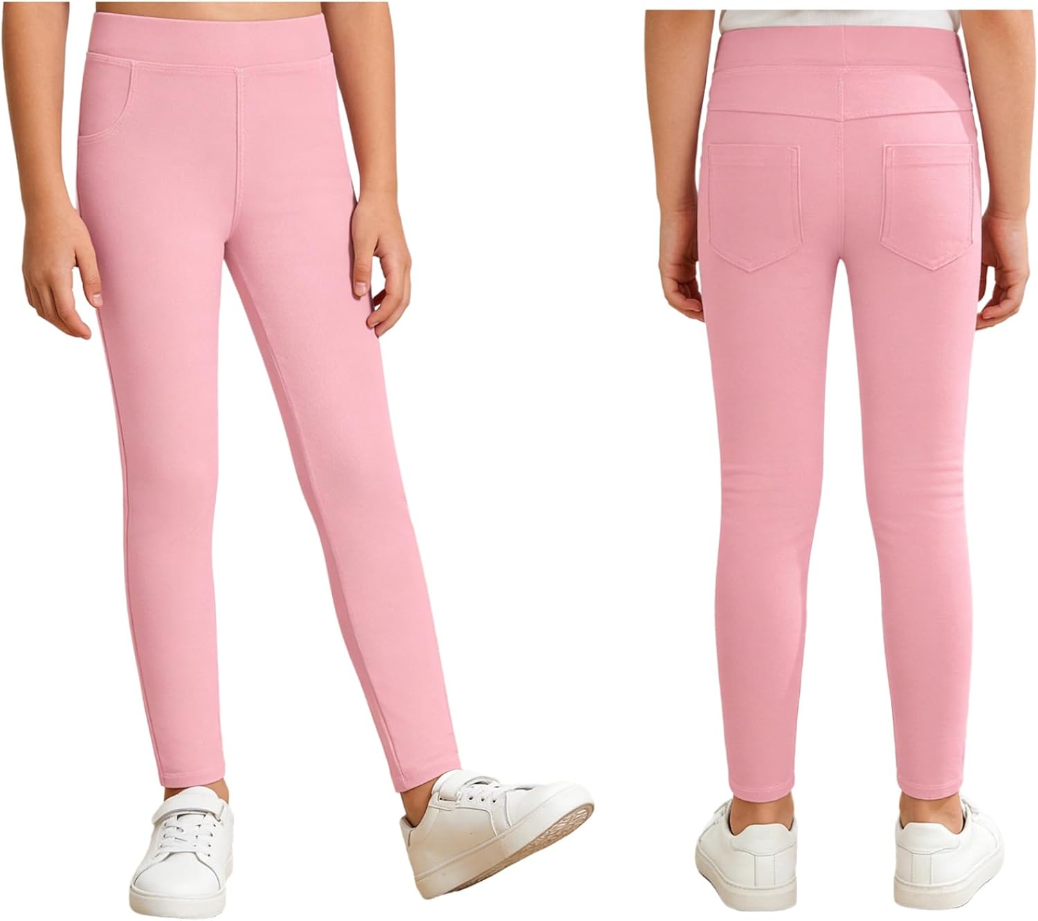Linjinx Kids Girls Athletic Leggings Stretch Sports Casual Pants Dance Workout Running Yoga Pants Footless Tights