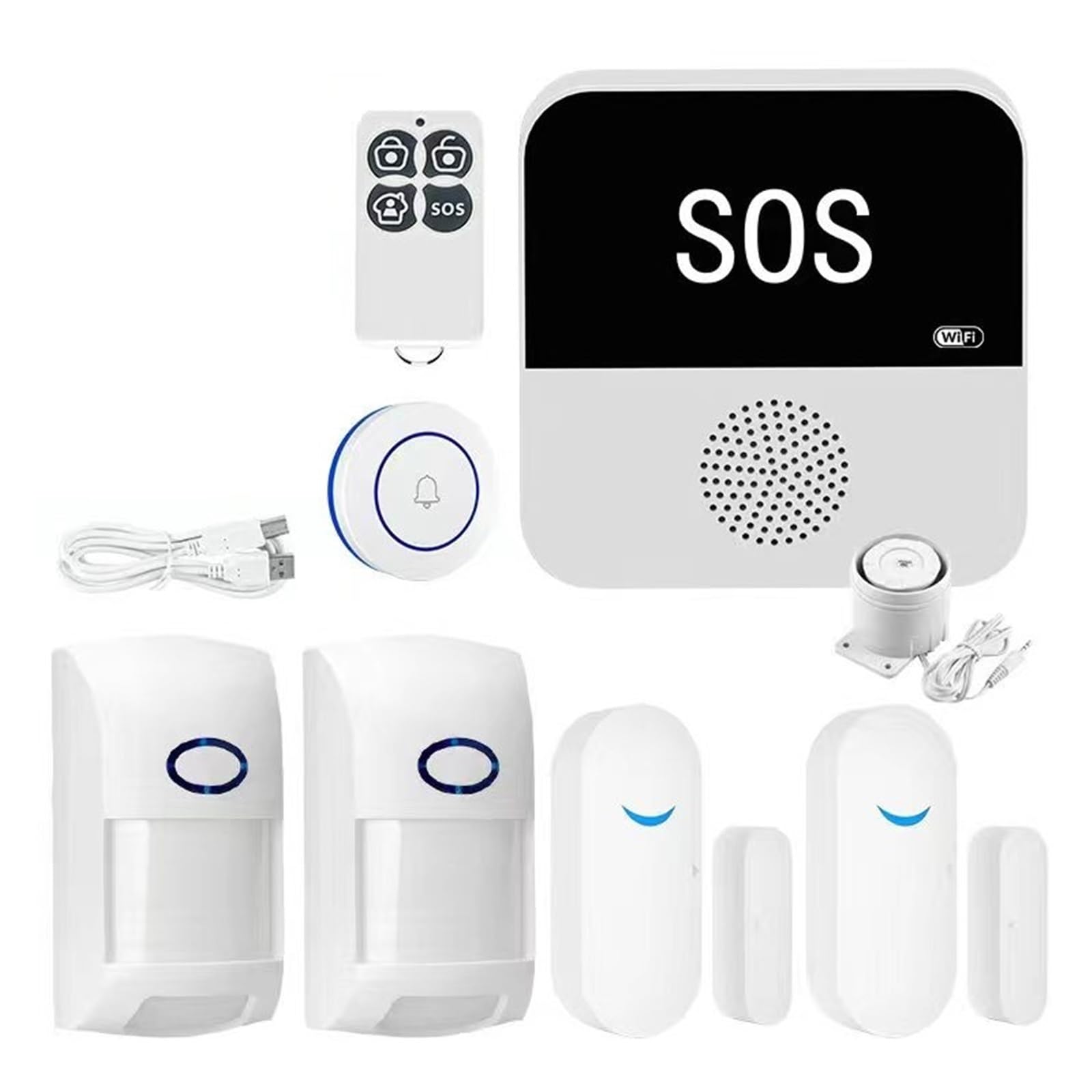 Sistemi Sicurezza Casa Wireless WiFi Smart Home Automation di allarme Kit protezione sicurezza con sensore antifurto(KIt F)