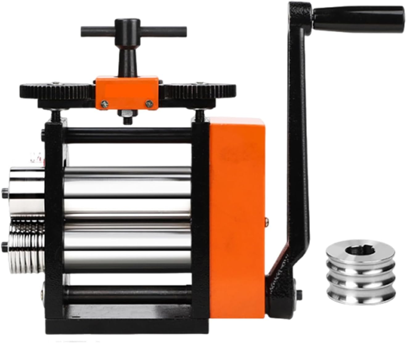 Jewelry Rolling Mill with Inner Shaft 40mm 76mm 112mm, Manual Rolling Mill for Metalworking, Suitable for Making Thin Sheets, Square Blocks, Round Shapes, Semicircular Forms(Dual-Purpose Type)