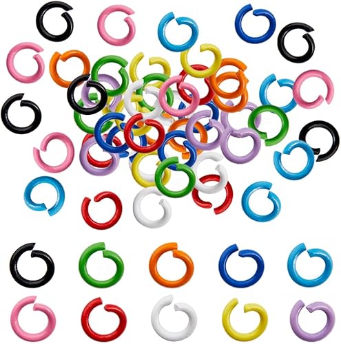 SUNNYCLUE 1 caja de 400 piezas de anillos divididos anillos abiertos salto colorido aleación de metal conector de enlace dividido para accesorios de