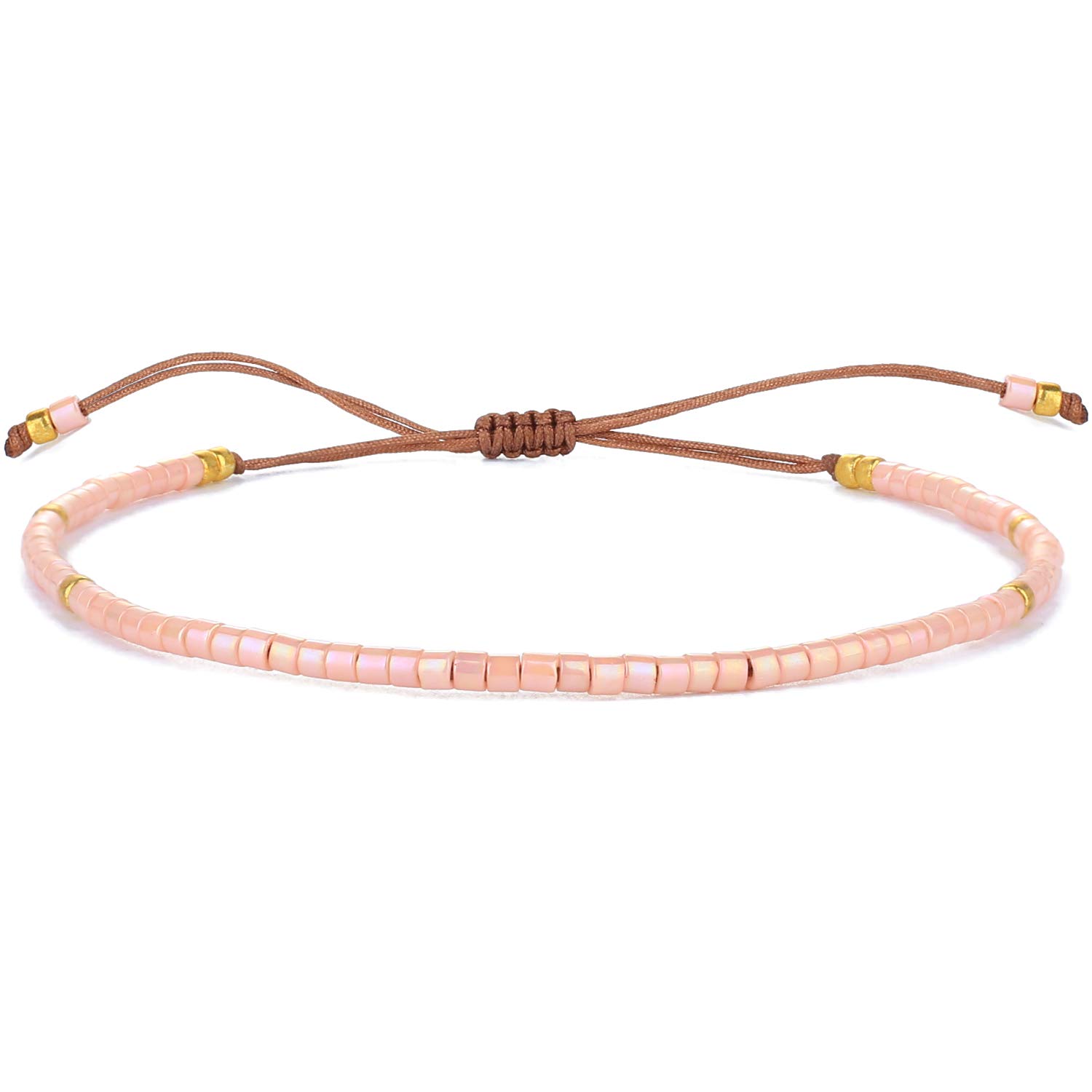 KELITCH Bunte Armbänder Perlen Minimalistisches Stoff Freundschaftsarmband Mode Einstellbar Damenarmbänder