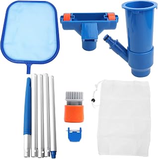 Boxwizard Kit de limpeza de piscina – Conjunto de rede de malha de folhas de piscina ferramentas de limpeza de escumador de folhas para fonte de lagos