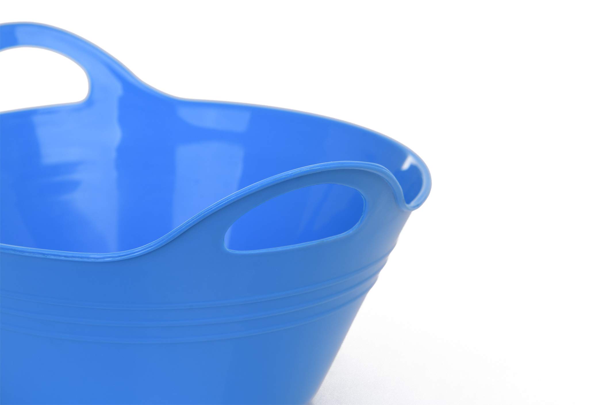 Mintra Home Plastic Bowls with Handles (4.5L Large 2pk, Blue)