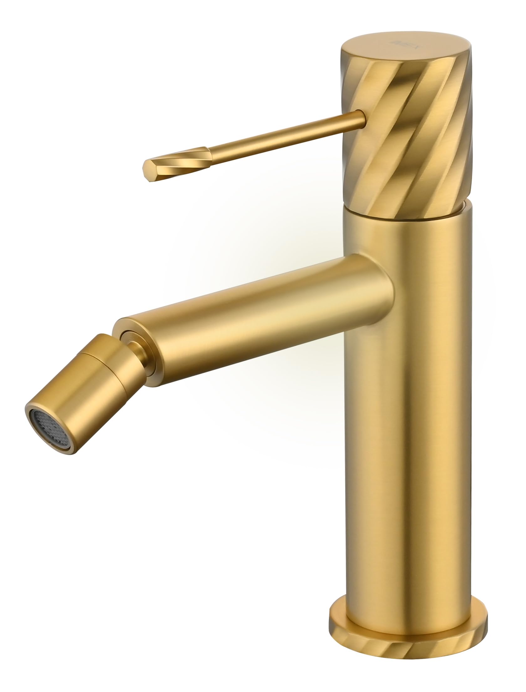 IMEX Bidet Złoty kran łazienkowy, jednouchwytowa bateria łazienkowa, szczotkowane złoto, bateria bidetowa z mieszaczem ciepłej i zimnej wody, bateria bidetowa, bateria Bidet, łatwa instalacja, seria