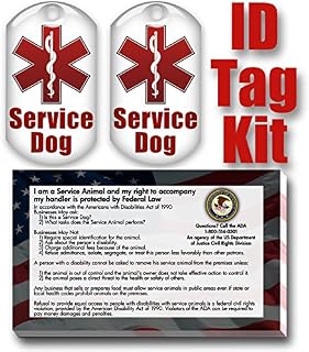 barkOutfitters Service Dog ID Tag Kit with 50 Free ADA Information Cards That