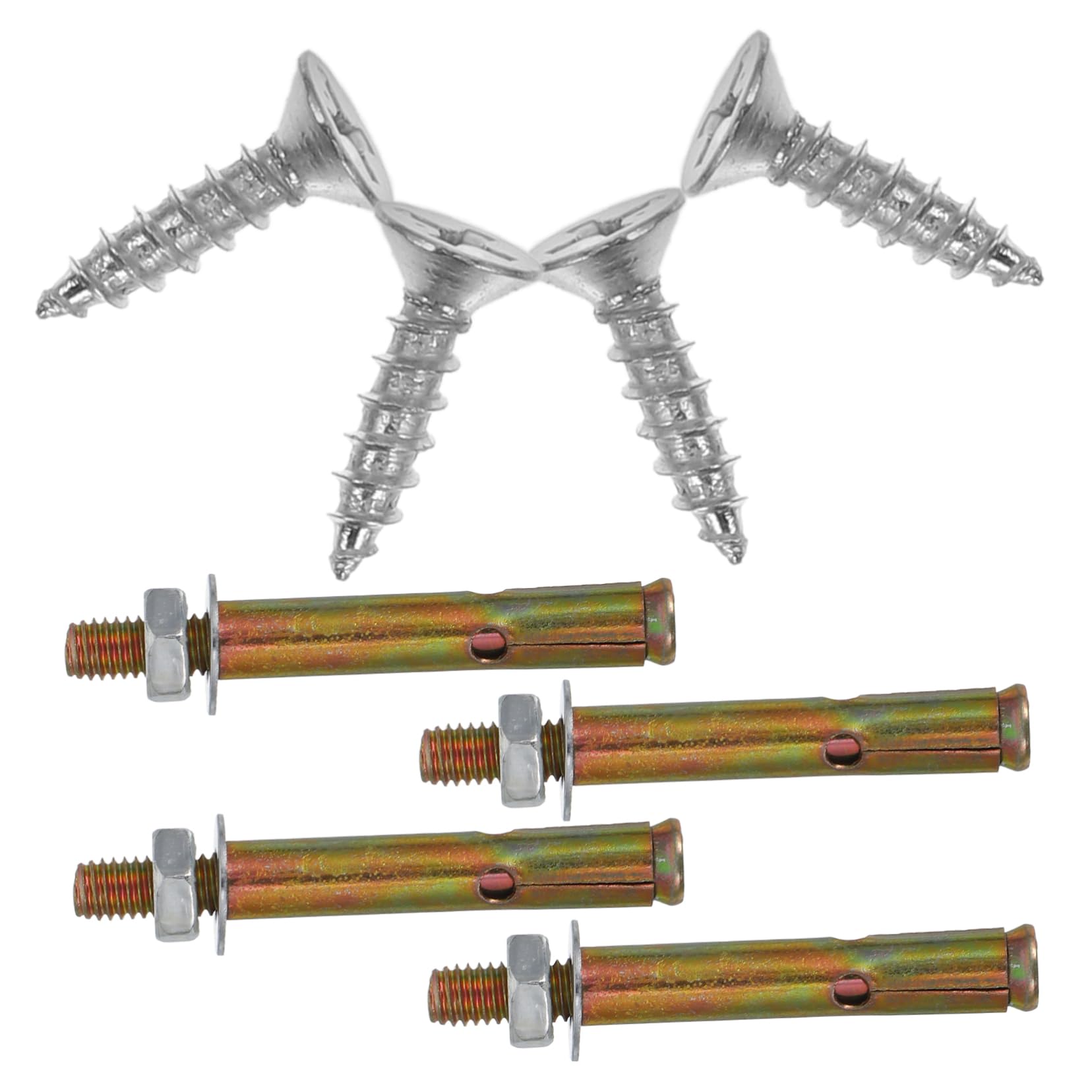 Veemoon 8pcs Electroplated Expansion Bolts Concrete and Block Wall Anchors Masonry Anchor Nut Bolt Kit Secure Mounting