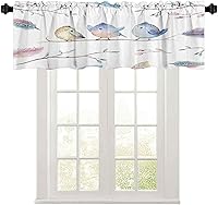 Vista 7 de Cortinas de cenefa, 36 pulgadas de ancho x 18 pulgadas de largo, discos de gramófono y casetes de audio antiguos en mesa de madera, nostalgia