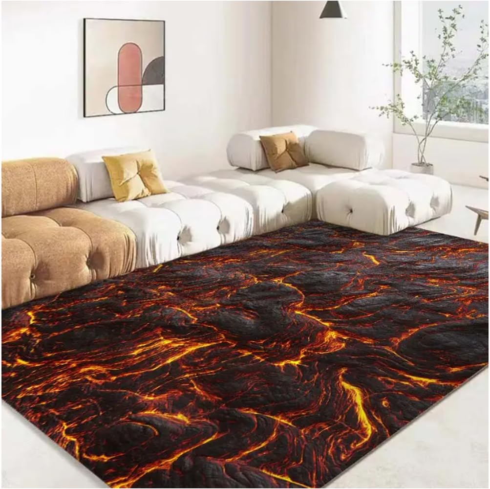Tapis Magma Volcano PASPRT rouge d'une élégance rare pour votre salon